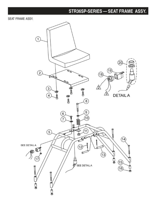 STR36SP STOW-Seat Frame Assembly