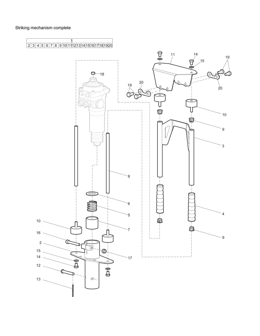 PDR 30 T s/n PUN000001 Striking mechanism complete Parts By Pneumatic Chicago