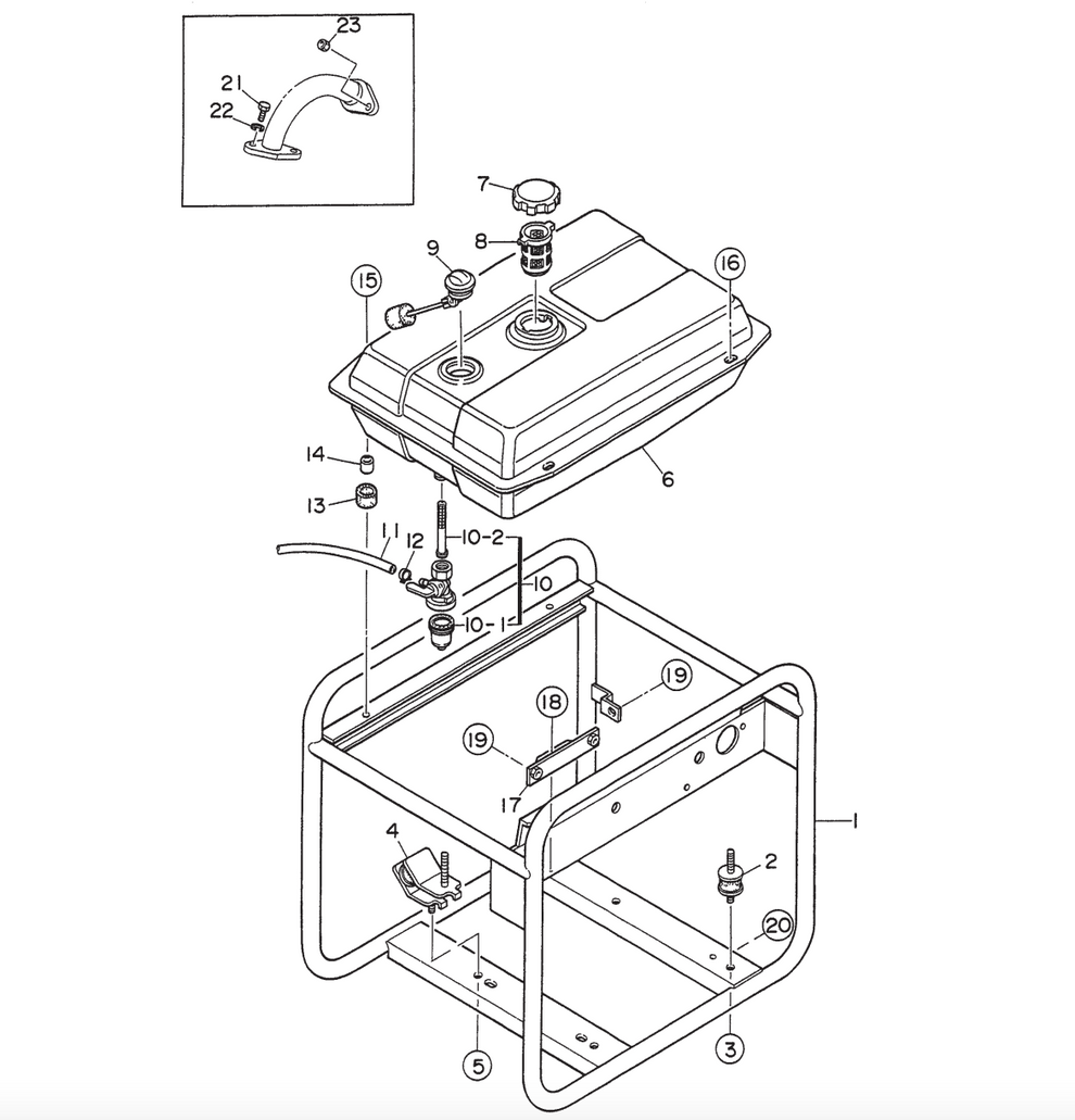 GA-2.5H GA25H Pipe Frame Assy. S/N 5496762 And Below Parts By Multiquip 
