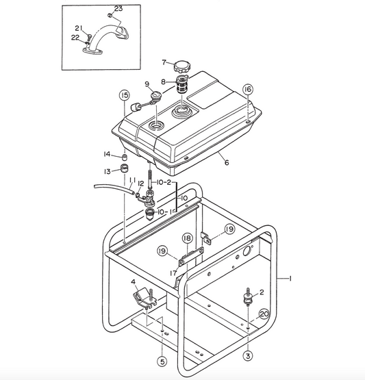 MQ GA25H GA-2.5H — Pipe Frame Assy. S/N 5496763 And Above Parts By Multiquip 