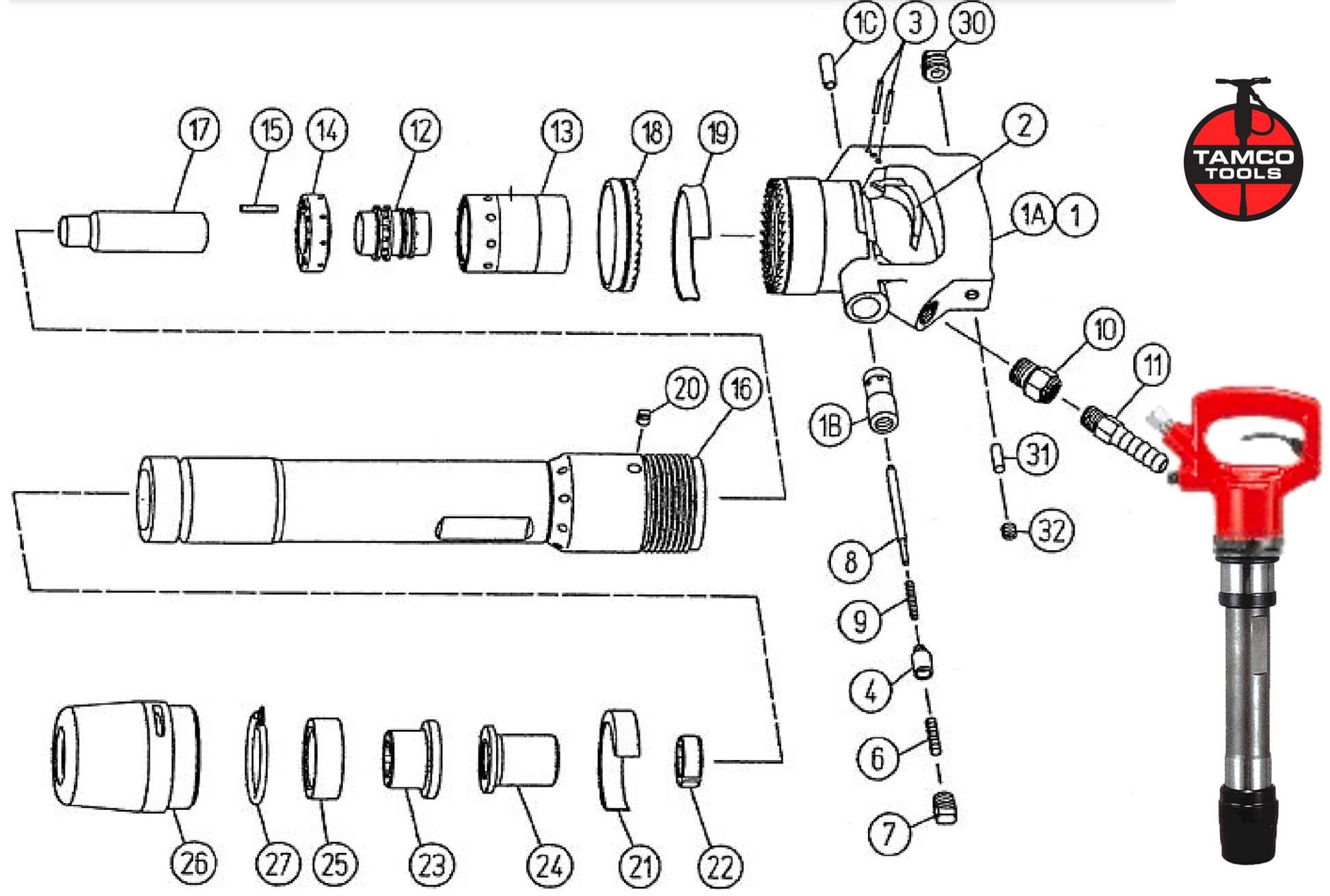 RB91HPD Rivet Buster Replacement Parts by Tamco