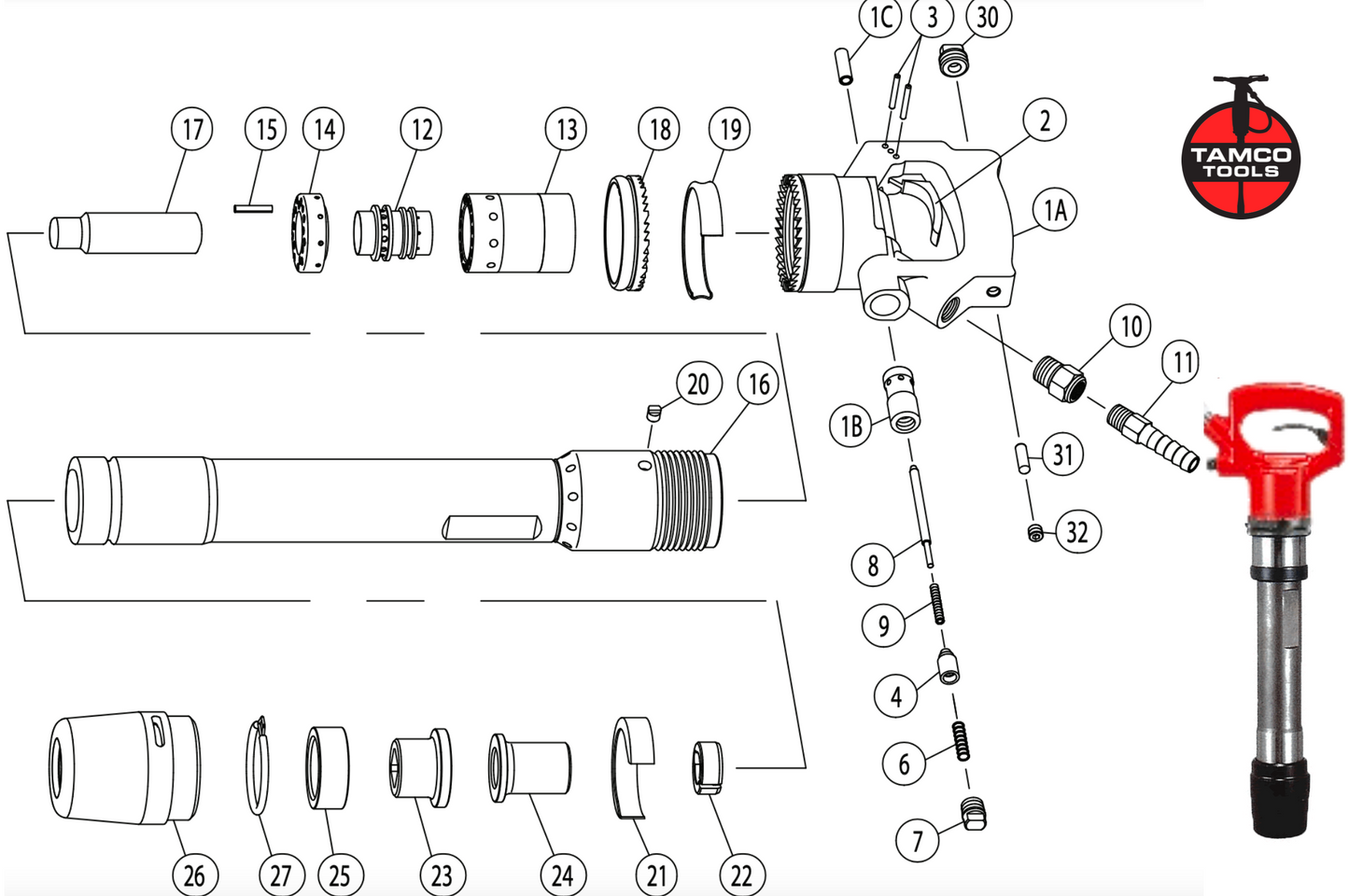 RB-110D Rivet Buster Replacement Parts by Tamco