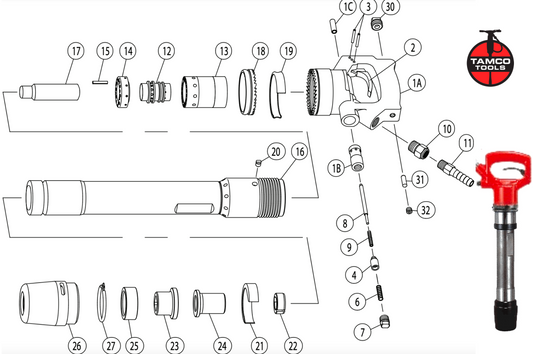 RB-110D Rivet Buster Replacement Parts by Tamco