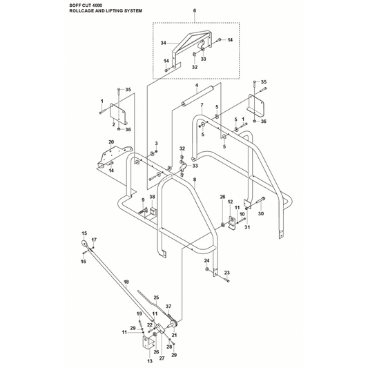 Rollcage and Lifting System Parts for Husqvarna Soff-Cut 4000 Saw