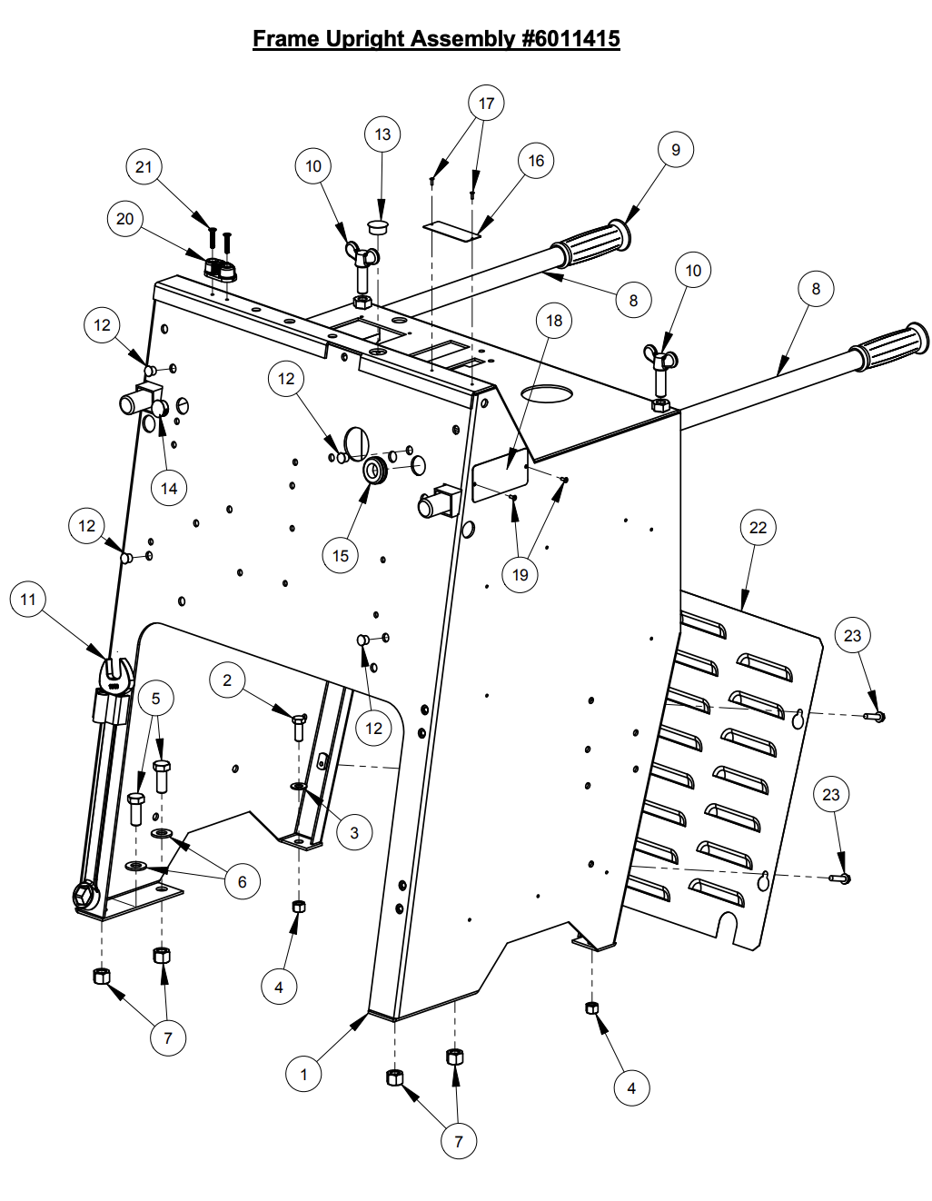 CC1800XL Frame Upright Assembly #6011415 Assembly Parts