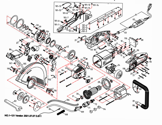 C14 Electric Concrete Saw Parts By Core Cut Diamond Products Assemby Parts