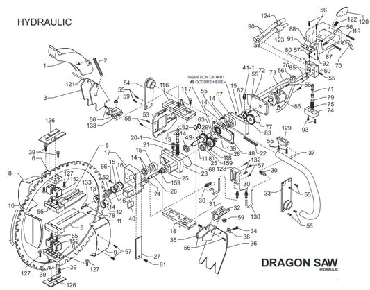 HDS60/GDS60 EDS60 Hydraulic Dragon Saw Assembly Parts