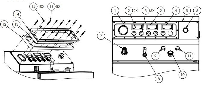 WS50-LE Control Station, Dash Panel Assembly Parts
