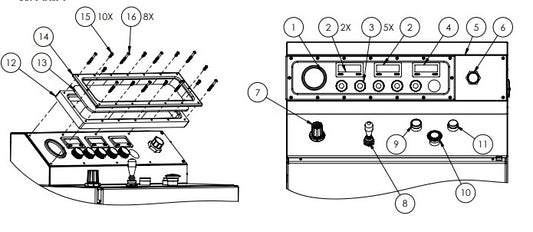 WS50-LE Control Station, Dash Panel Assembly Parts