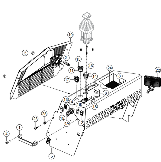 HTXG6DF SN PB2003172 And Below — Right Frame Console Assembly Parts By Multiquip Whiteman