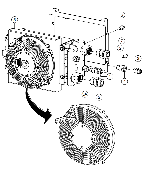 HTXG6DF SN PB2003172 And Below Hydraulic Cooler Assembly (Left And Right) Parts