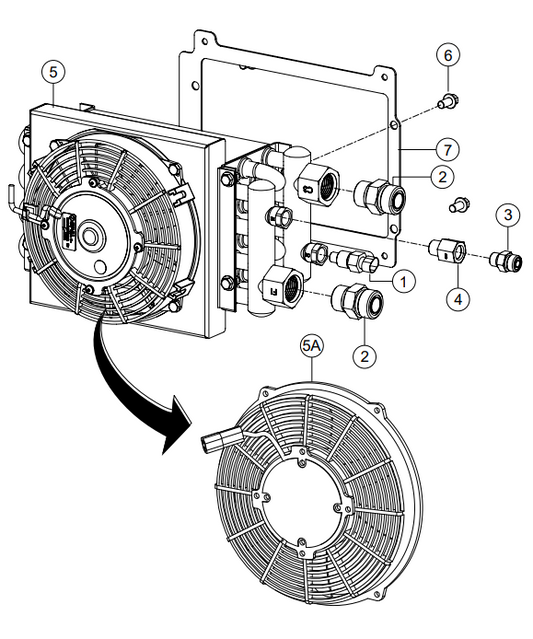 HTXG6DF SN PB2003172 And Below Hydraulic Cooler Assembly (Left And Right) Parts