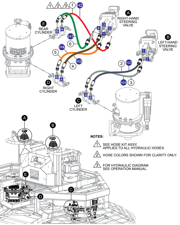 STXDF Hyd. Hose Assembly (Hyd. Steering Valves 1) Parts