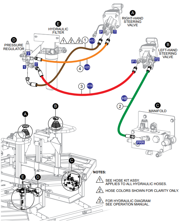 STXDF Hyd. Hose Assembly (Hyd. Steering Valves 2) Parts
