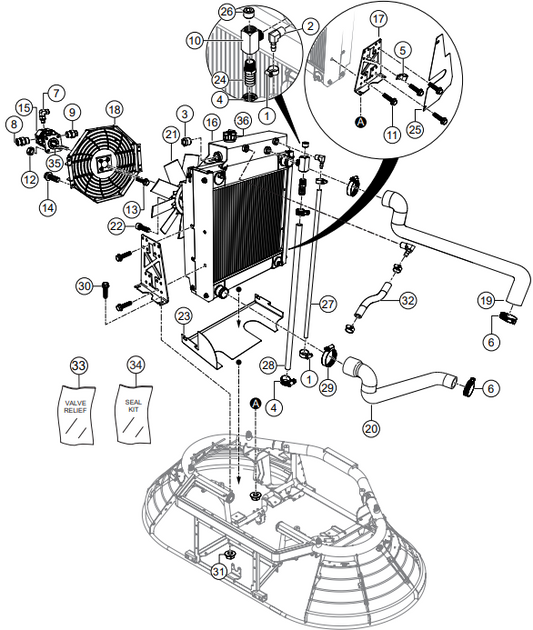 STX6H Radiator Mounting Hardware Assembly Parts