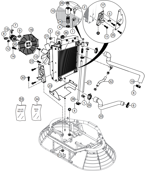 STX6H Radiator Mounting Hardware Assembly Parts