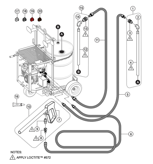 WSC55 Series Cart Hose Assembly Parts