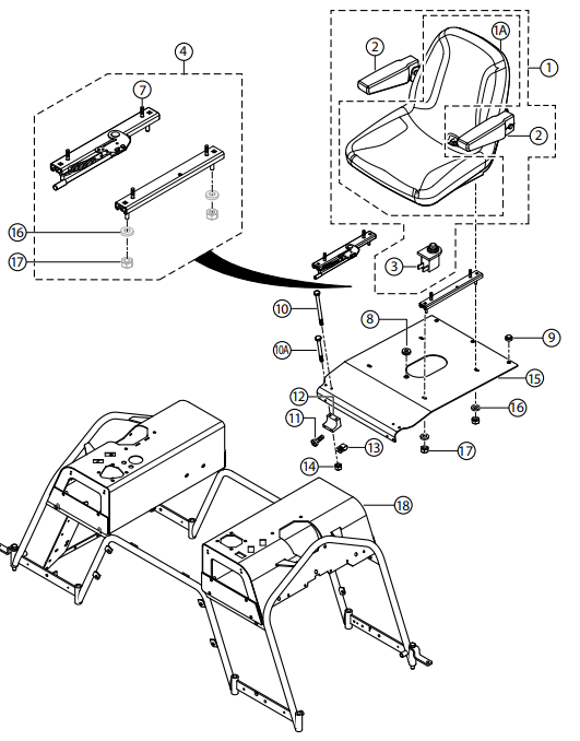 STXD6I Seat Frame Assembly Parts