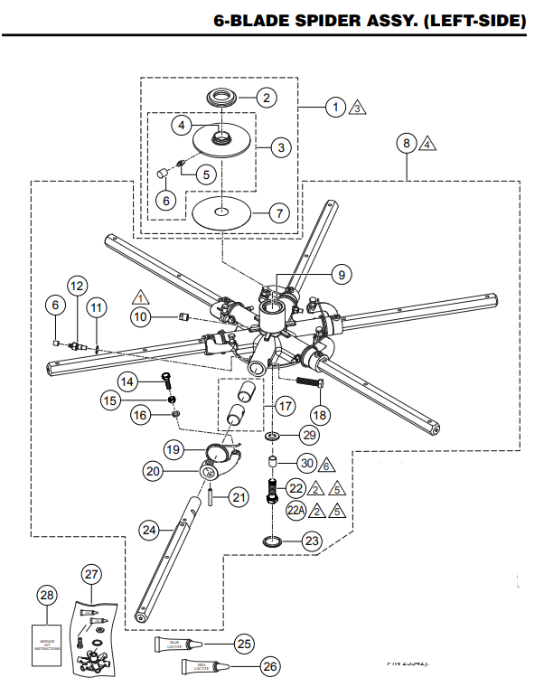 STXD6I 6-Blade Spider Assembly (Left-Side)
