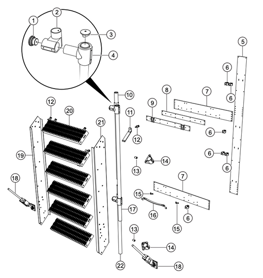 CG500C2 Six-Step Ladder Storage Assembly Parts