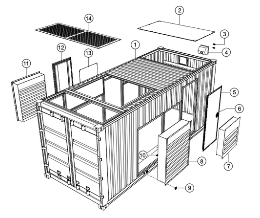 CG500C2 Frame/Door and Louvers Assembly Parts