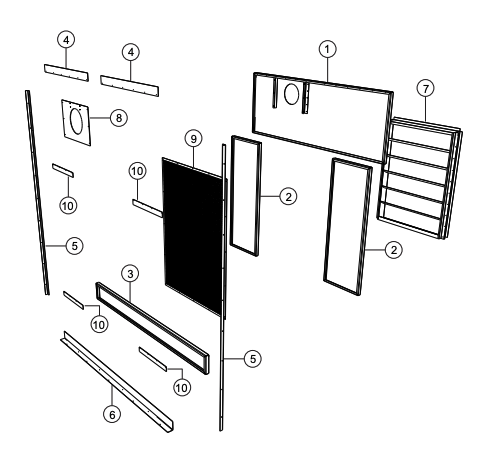 CG500V4F Radiator Wall Assembly Parts