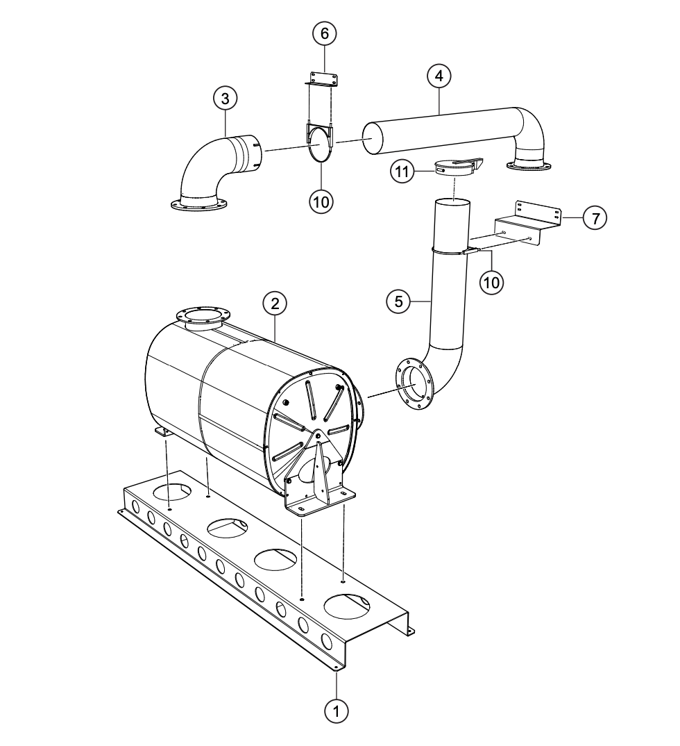 CG500V4F Exhaust System Assembly Parts