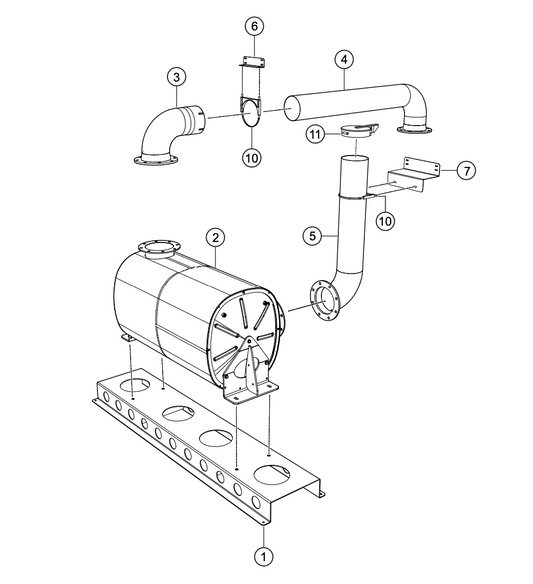 CG500V4F Exhaust System Assembly Parts