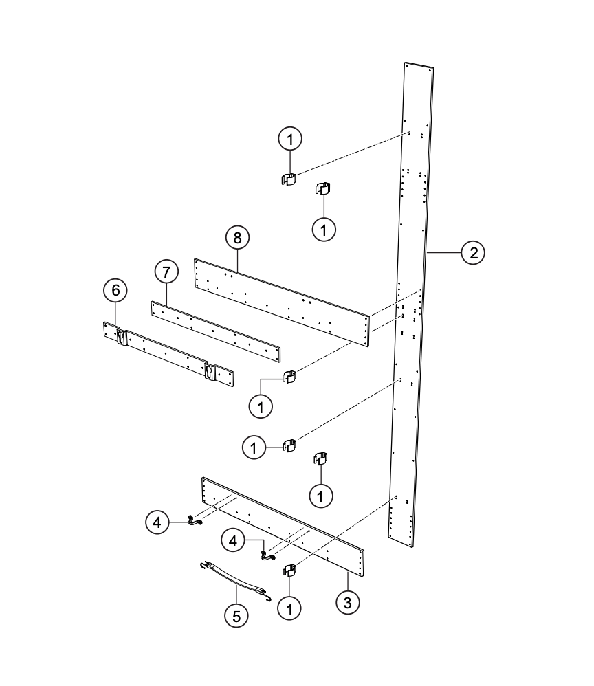 CG500V4F Six-Step Ladder Storage Assembly Parts