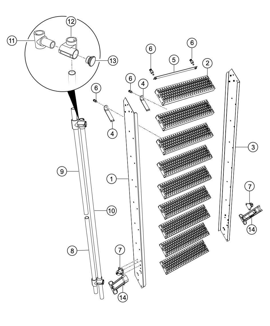 CG500V4F Nine-Step Ladder Assembly Parts