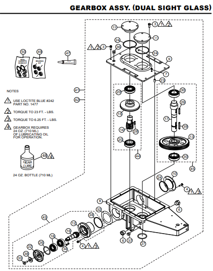 HHNG4 HHNG5 Gearbox Assembly (Dual Sight Glass)