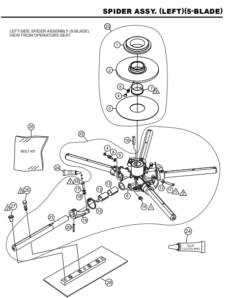 HHNG4 HHNG5 Spider Assembly (Left) (5-Blade)
