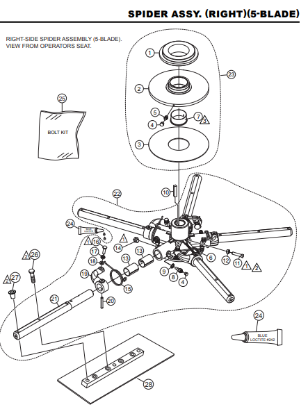HHNG4 HHNG5 Spider Assembly (Right) (5-Blade)