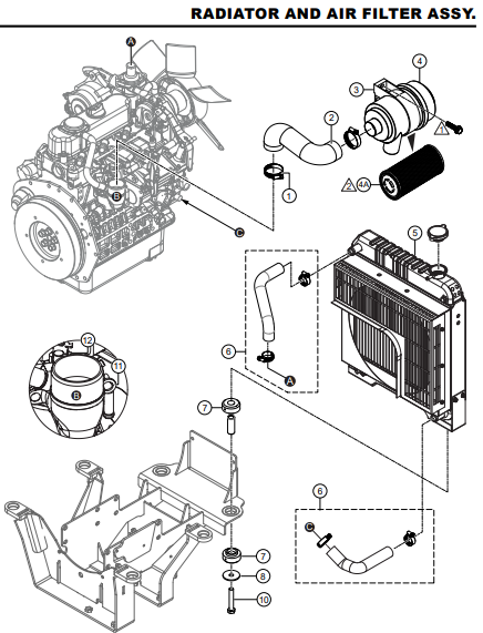 HHXDF4 HHXDF5 Radiator and Air Filter Assembly