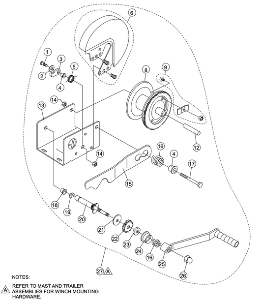 LT12 Light Tower Series Winch (Dutton-Lainson) Assembly Parts by Multiquip