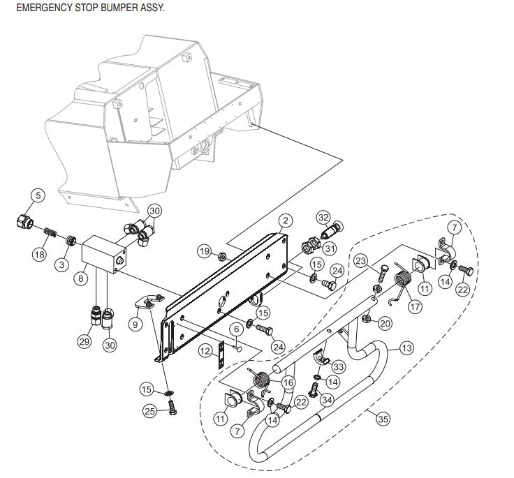 P33/24 HHM-HHMR — Emergency Stop Bumper  Assembly Parts By Multiquip