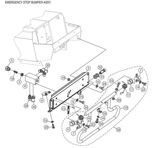 P33/24 HHM-HHMR — Emergency Stop Bumper  Assembly Parts By Multiquip