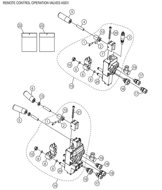 P33/24 HHM-HHMR — Remote Control Operation Valves  Assembly Parts By Multiquip