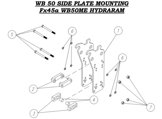 Fx45a WB50ME Hydraram WB 50 Side Plate Mounting