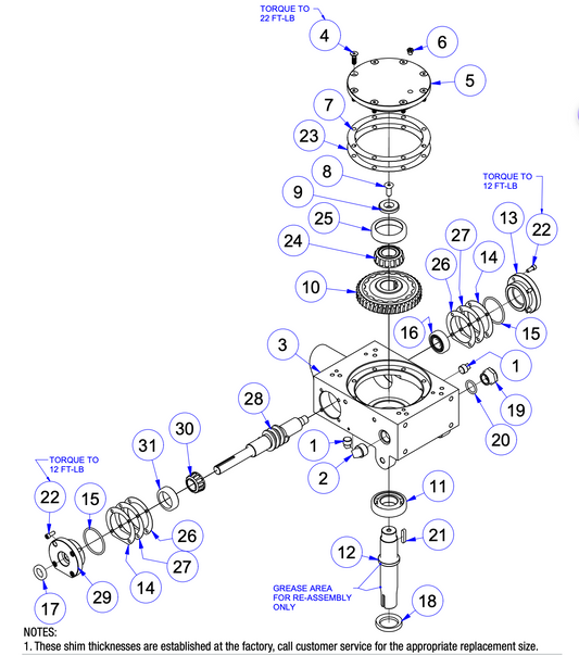 MP215, MP235, MP245 Mechanical Pro Riders Left Hand Gearbox Assembly Parts by Allen Engineering
