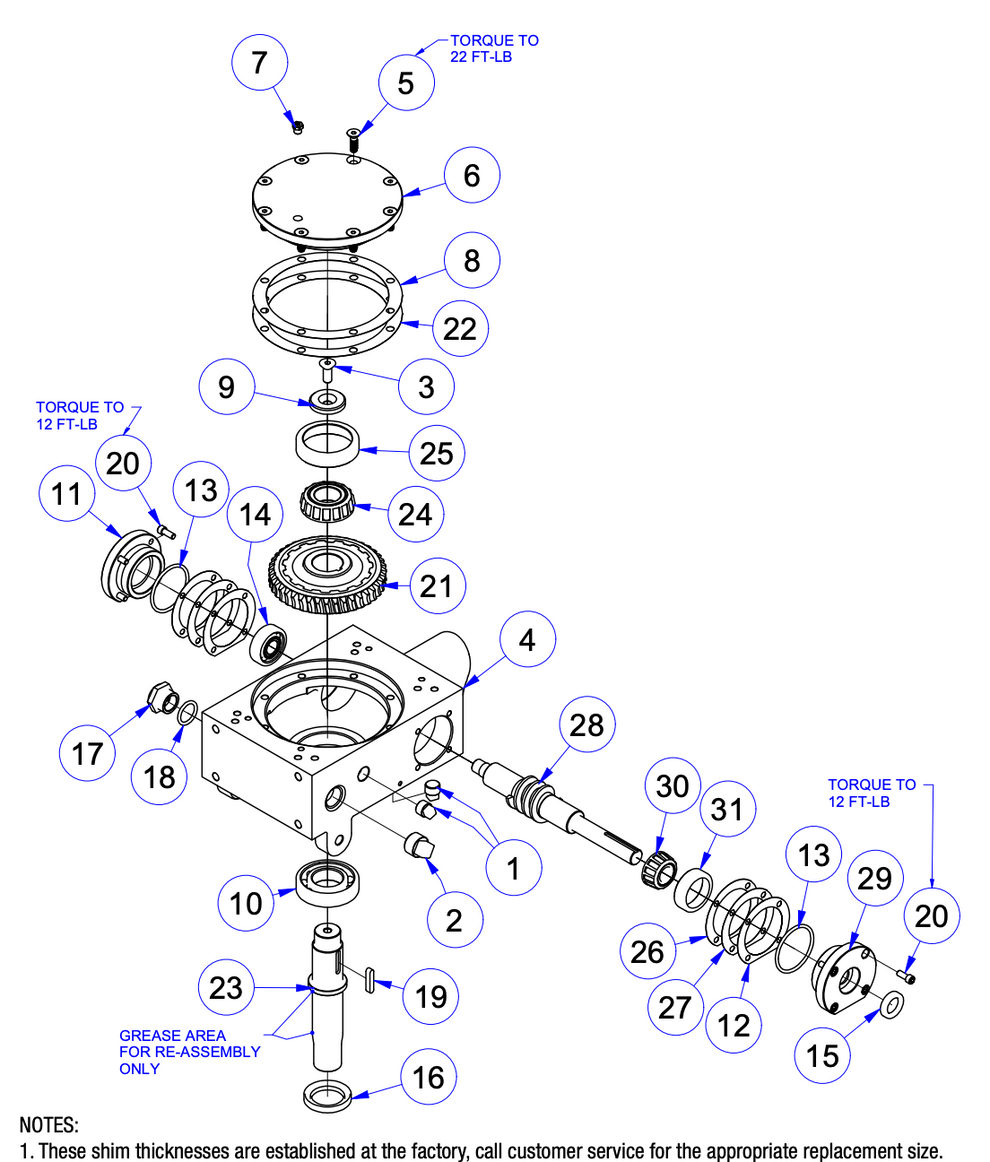 MP215, MP235, MP245 Mechanical Pro Riders Right Hand Gearbox Assembly Parts by Allen Engineering