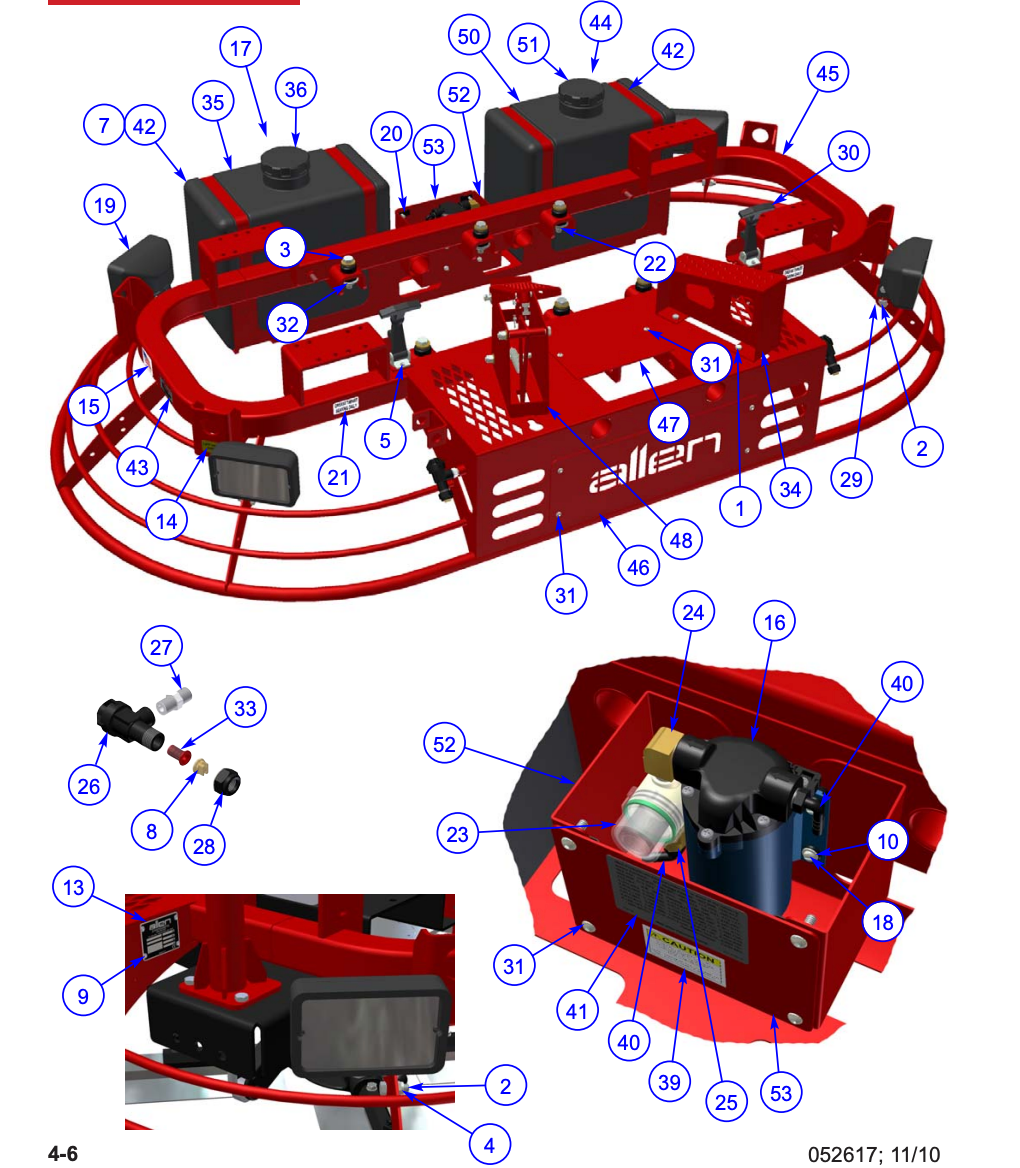 MP215 (pre 2021) Mechanical Pro Riders Main Frame Assembly Parts by Allen Engineering