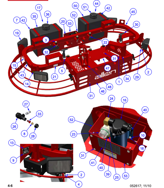 MP215 (pre 2021) Mechanical Pro Riders Main Frame Assembly Parts by Allen Engineering