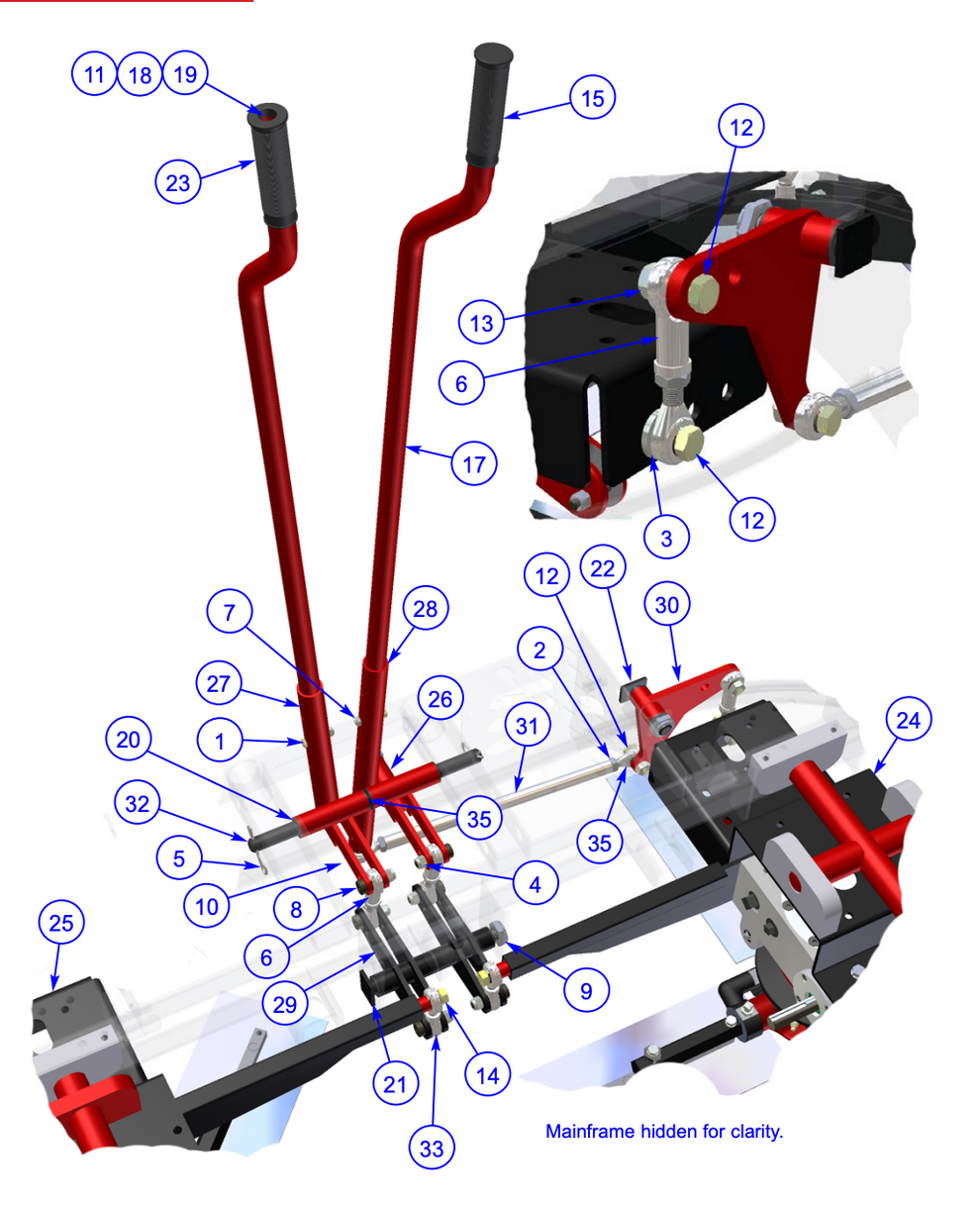 MP215 (pre 2021) Mechanical Pro Riders Steering System Assembly Parts by Allen Engineering