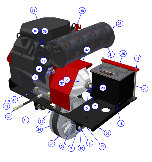MP215 (pre 2021) Mechanical Pro Riders Engine System - GX690 Honda Assembly Parts by Allen Engineering