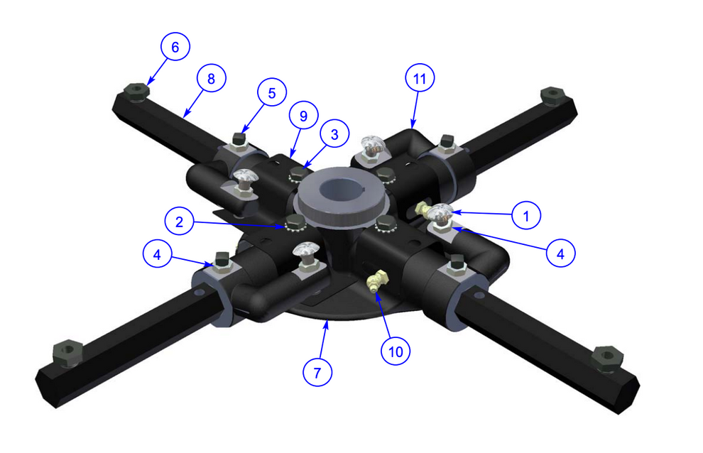MP215 (pre 2021) Mechanical Pro Riders Left Hand Spider Assembly Parts by Allen Engineering