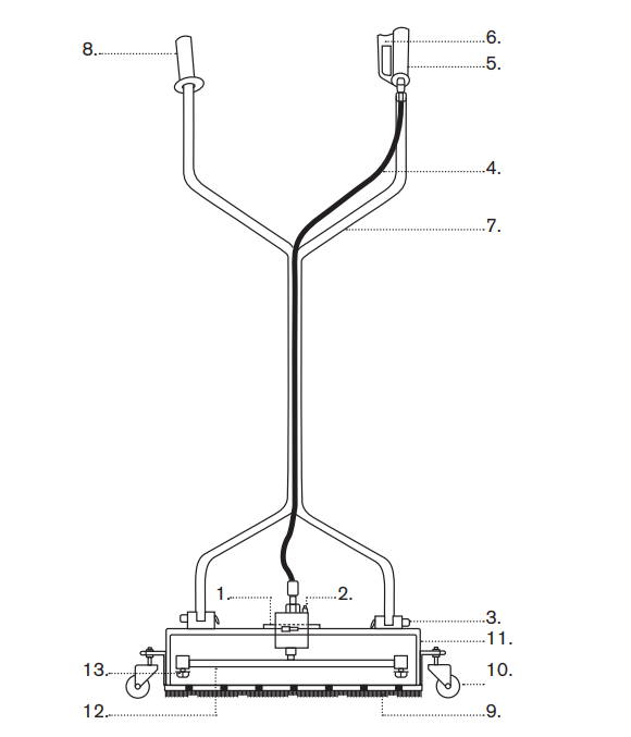 20" Stainless Steel Whirl-A-Way with caster Surface Cleaner (85.403.009) Parts by BE Power Equipment