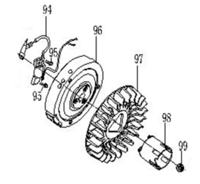 BE3500PS Generator Flywheel Subassembly Parts by BE Power Equipment