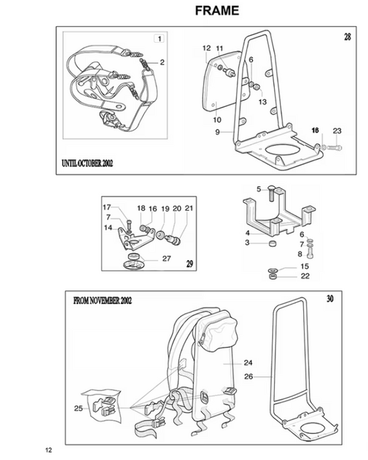 PRO50 2-Stroke Frame Assembly Parts