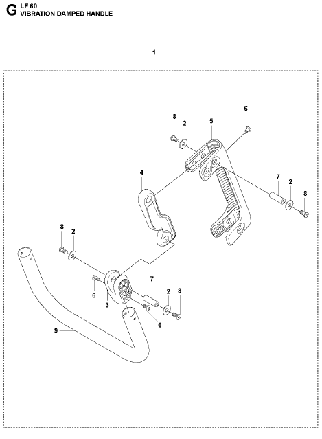 Vibration Damped Handle Parts For LFe 60 By Husqvarna
